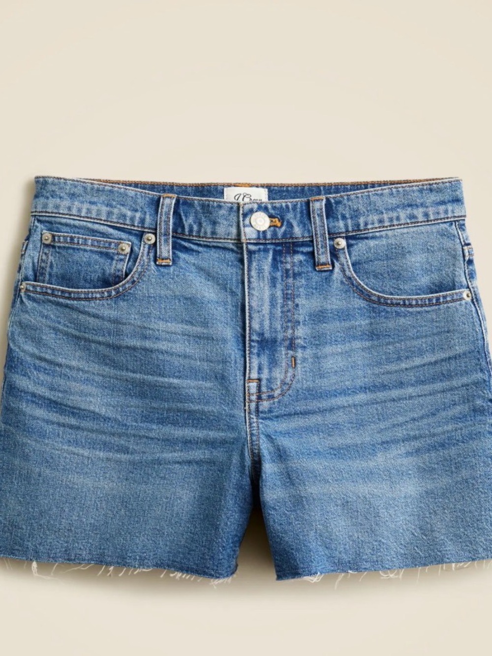 J. Crew High Rise Medium Wash Denim Jean Shorts Size 32